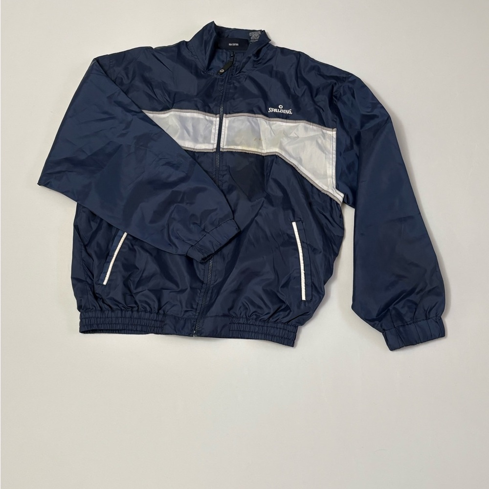 Spalding Navy and White Windbreaker